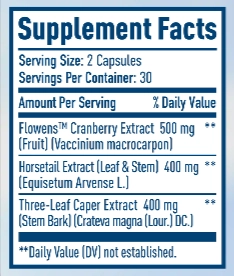 NativePath Bladder Health Supplement Facts