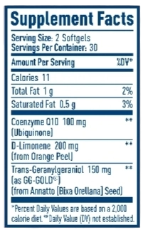 NativePath COQ10 Complex Supplement Facts